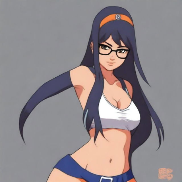 Create an anime version of Mia Khalifa in the style of Naruto Shippuden