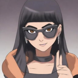 Create an anime version of Mia Khalifa in the style of Naruto Shippuden