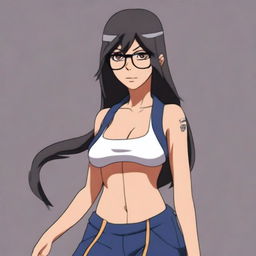 Create an anime version of Mia Khalifa in the style of Naruto Shippuden