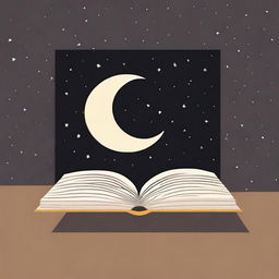 Create a book cover featuring a crescent moon