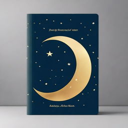 Create a book cover featuring a crescent moon