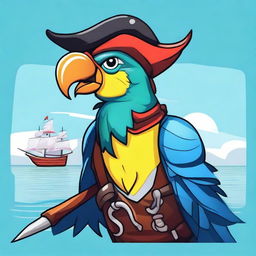 Create an image of an Aarakocra pirate parrot