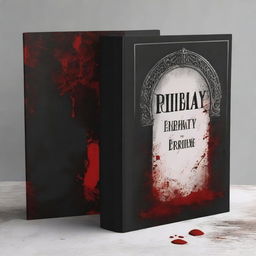 Create a book cover featuring a bloody tombstone