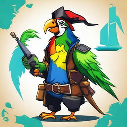 Create an image of an Aarakocra parrot pirate