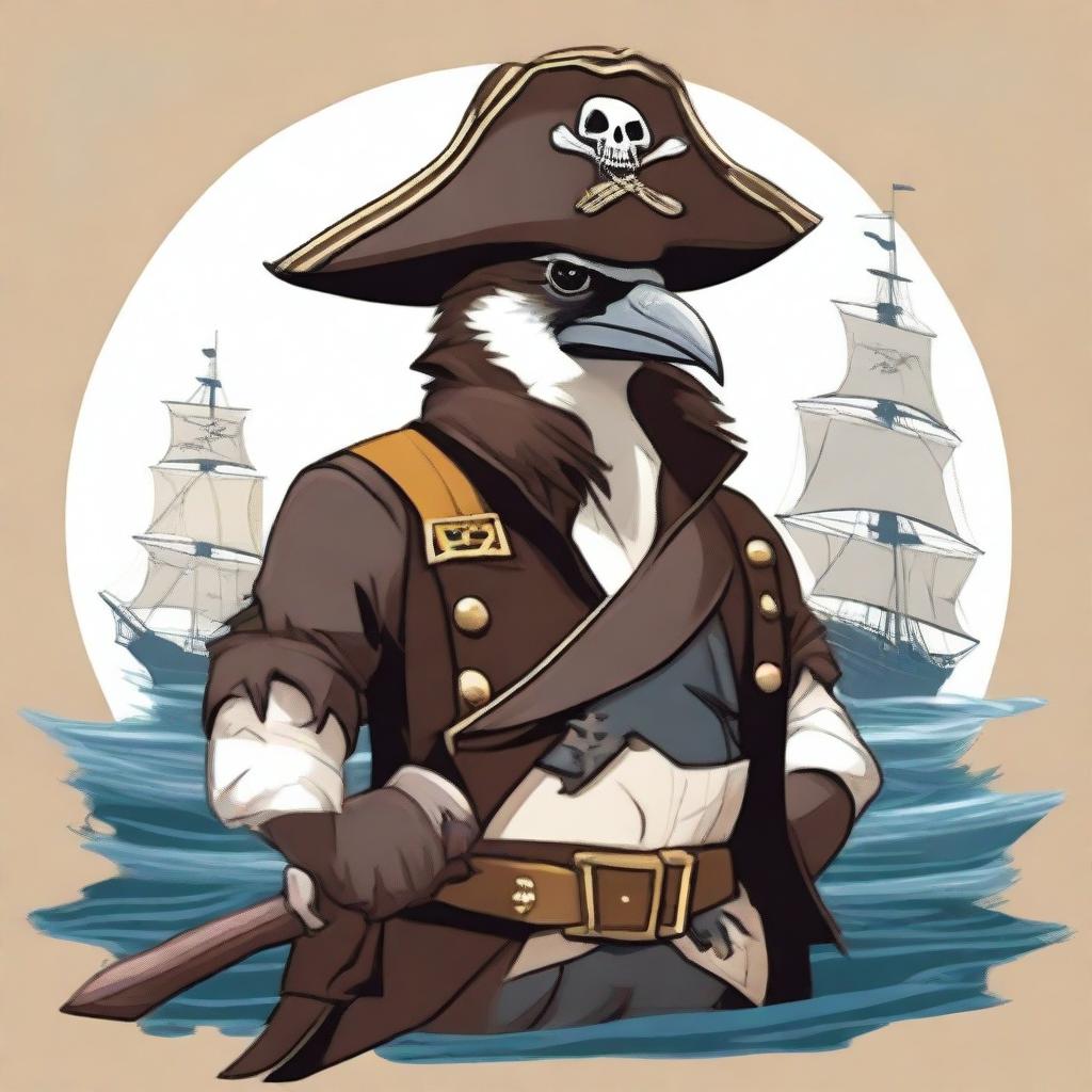 Create an image of an Aarakocra sparrow pirate