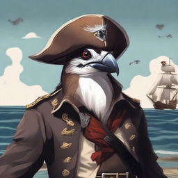 Create an image of an Aarakocra sparrow pirate