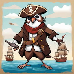 Create an image of an Aarakocra sparrow pirate