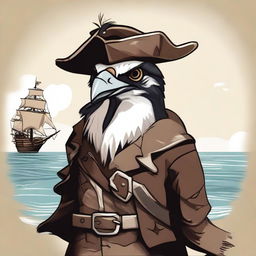 Create an image of an Aarakocra sparrow pirate