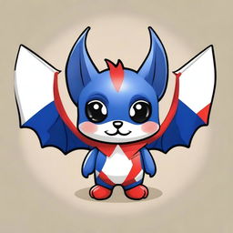 A cute chibi-style bat with the colors of the Paraguayan flag