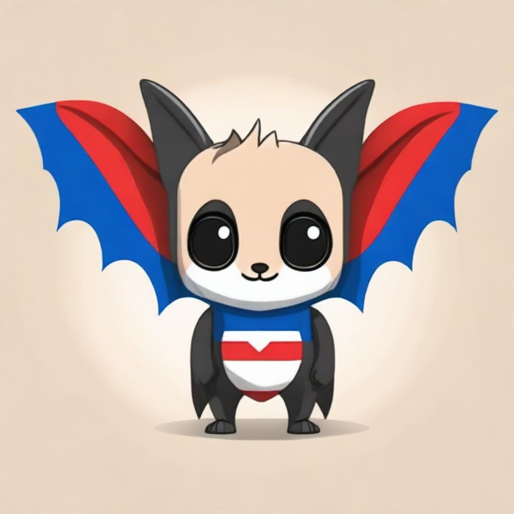 Create a chibi-style bat with the colors of the Paraguayan flag