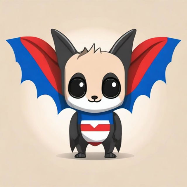 Create a chibi-style bat with the colors of the Paraguayan flag