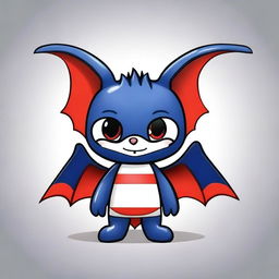 Create a chibi-style bat with the colors of the Paraguayan flag