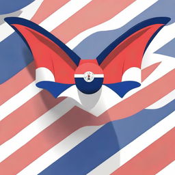 Create an animated-style bat with the colors of the Paraguayan flag