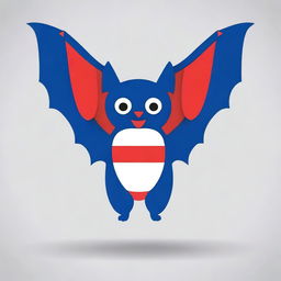 Create an animated-style bat with the colors of the Paraguayan flag