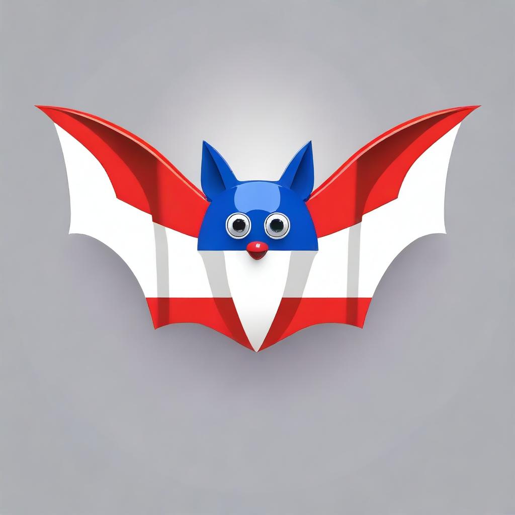 Create an animated-style bat with the colors of the Paraguayan flag