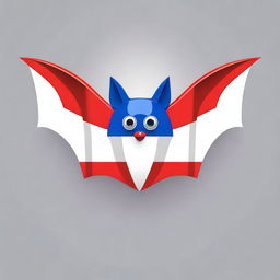 Create an animated-style bat with the colors of the Paraguayan flag