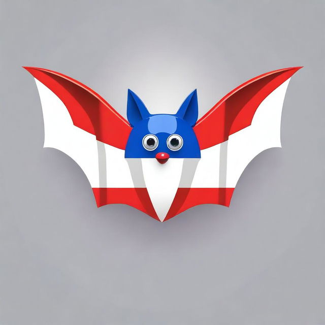 Create an animated-style bat with the colors of the Paraguayan flag