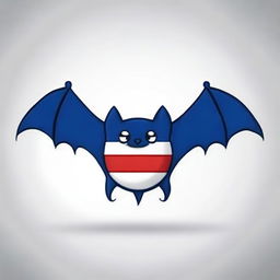 Create an animated-style bat with the colors of the Paraguayan flag