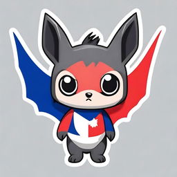 Create a chibi-style bat with the colors of the Paraguayan flag