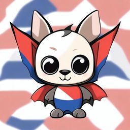 Create a chibi-style bat with the colors of the Paraguayan flag