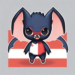 Create a chibi-style bat with the colors of the Paraguayan flag