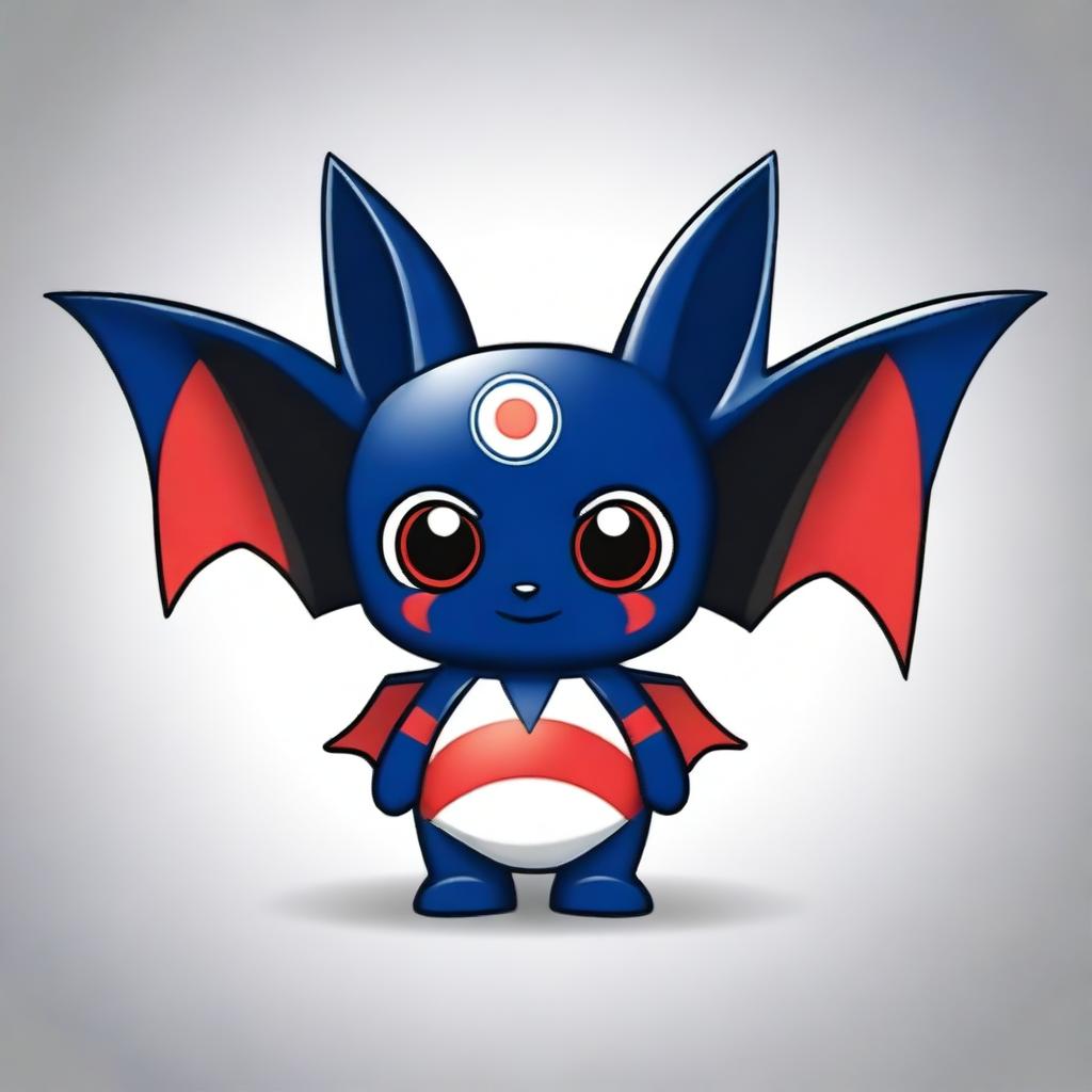 Create a chibi-style bat with the colors of the Paraguayan flag