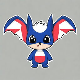 Create a chibi-style bat with the colors of the Paraguayan flag