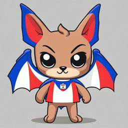 Create a chibi-style bat with the colors of the Paraguayan flag