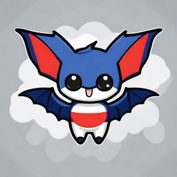 Create a chibi-style bat with the colors of the Paraguayan flag