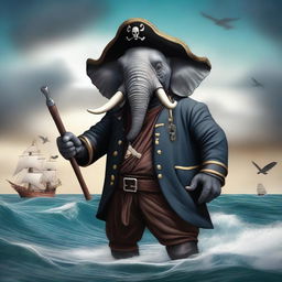 Create an image of a Loxodon pirate