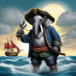 Create an image of a Loxodon pirate