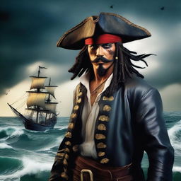 Create an image of a human pirate