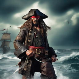 Create an image of a human pirate