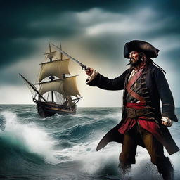 Create an image of a human pirate