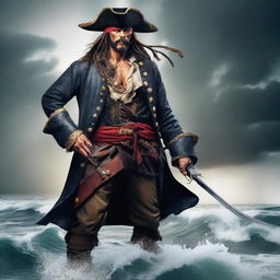 Create an image of a human pirate