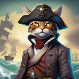 Create an image of a Tabaxi pirate