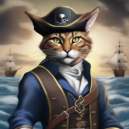 Create an image of a Tabaxi pirate