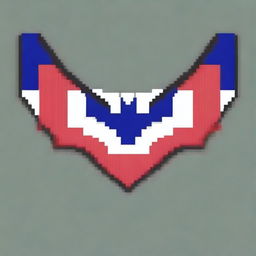 Create a pixel art image of a bat with the colors of the Paraguayan flag