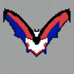 Create a pixel art image of a bat with the colors of the Paraguayan flag