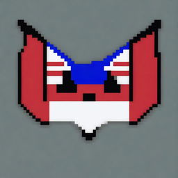 Create a pixel art bat with the colors of the Paraguayan flag