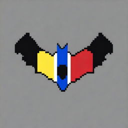 Create a pixel art bat with the colors of the Paraguayan flag