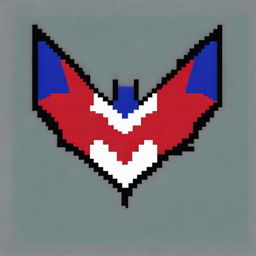 Create a pixel art bat with the colors of the Paraguayan flag