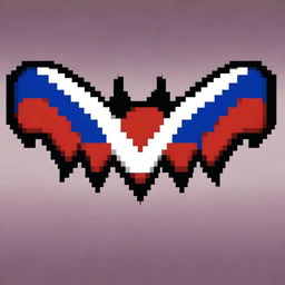 Create a pixel art bat with the colors of the Paraguayan flag