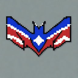 Create a pixel art bat with the colors of the Paraguayan flag