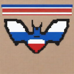 Create a pixel art bat with the colors of the Paraguayan flag