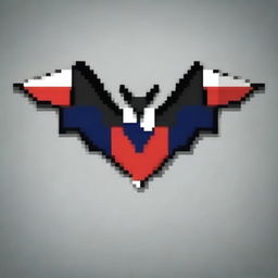 Create a pixel art image of a bat with the colors of the Paraguayan flag