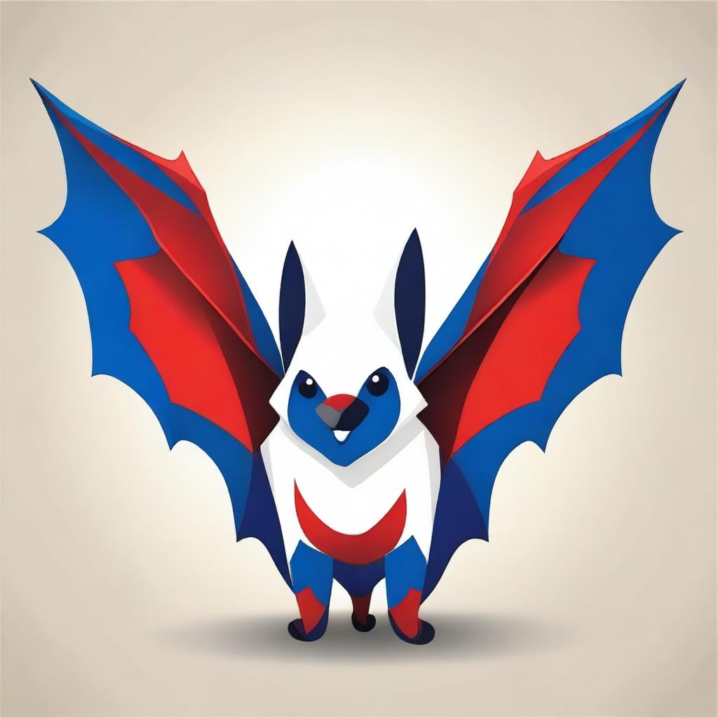 Create an image of a bat with red, white, and blue colors