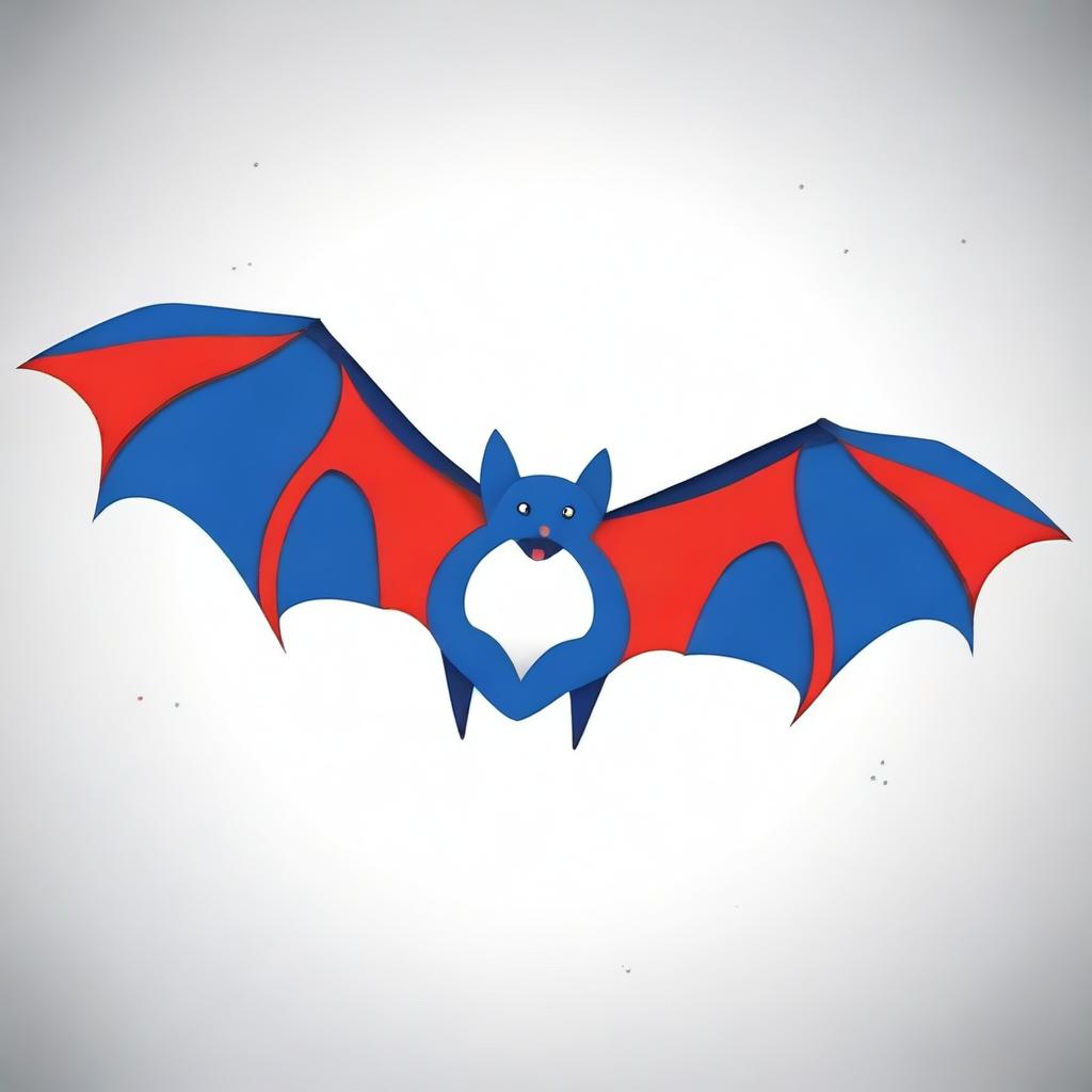 Create an image of a bat with red, white, and blue colors