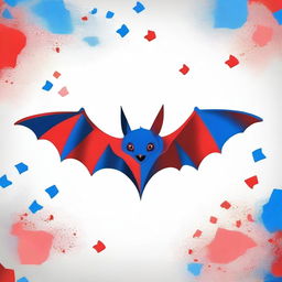 Create an image of a bat with red, white, and blue colors