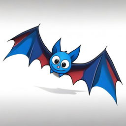 Create an animated-style bat with red, white, and blue colors